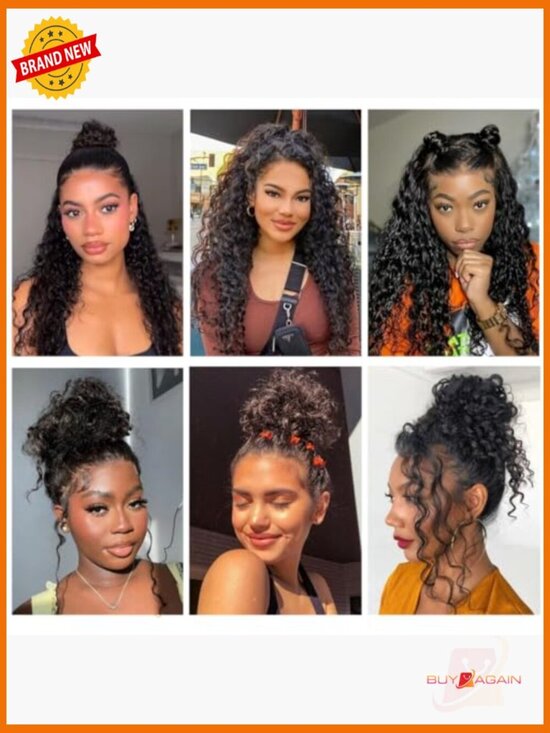 360 Lace Front Human Hair Wig with Drawstring Deep Wave Glueless Full Lace Wig main image 4